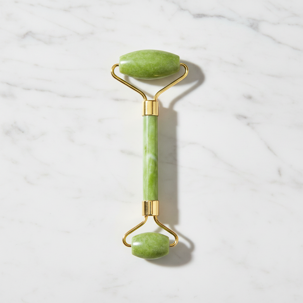 Veluné Aura Sculpting Gua Sha Stone on white marble