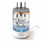 Close-up of Veluné Aura Instant Brush Cleaner Pro spinner mechanism and sleek design