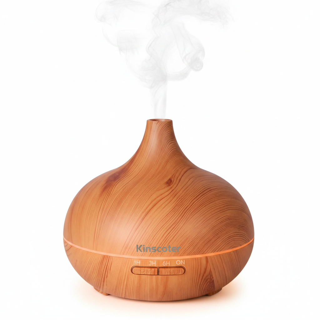 Close-up of Veluné Aura Calm Mist Diffuser glowing with gentle mist