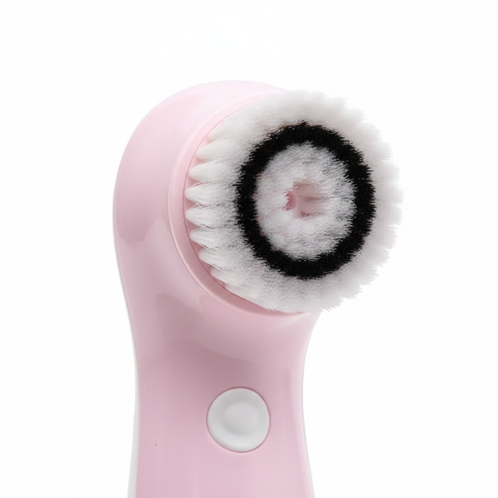 Close-up of Veluné Aura Sonic Facial Cleanser silicone bristles and design